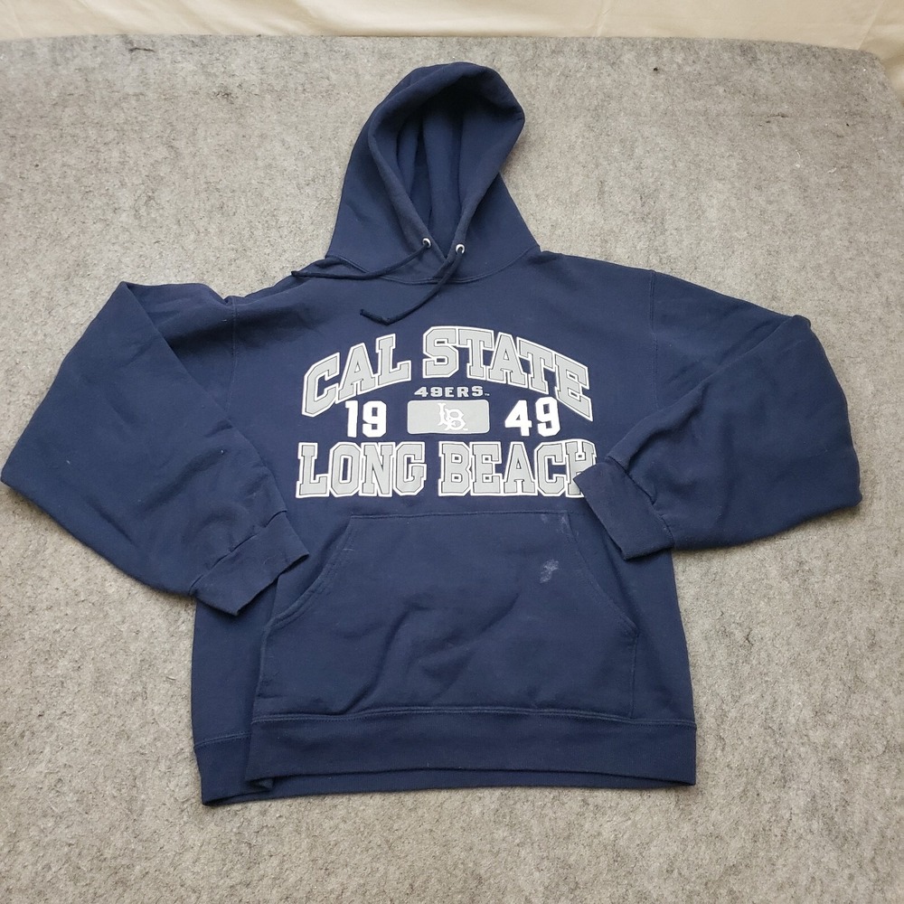 VINTAGE Cal State Long Beach 49ers Sweater Womens Small Blue‎ Football Ladies